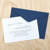 Type Line Invitation A6 Navy & White