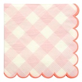 Meri Meri Pink Gingham Small Napkins